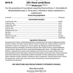 18% Show Lamb Ration Tag
