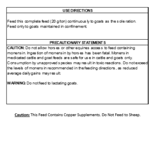 Back of Show Goat TAG