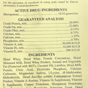 26/22 Goat Milk Replacer